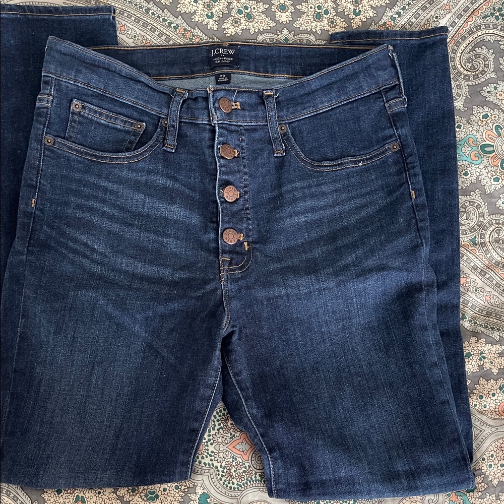 J. Crew Women's High Rise Skinny Indigo Jeans
